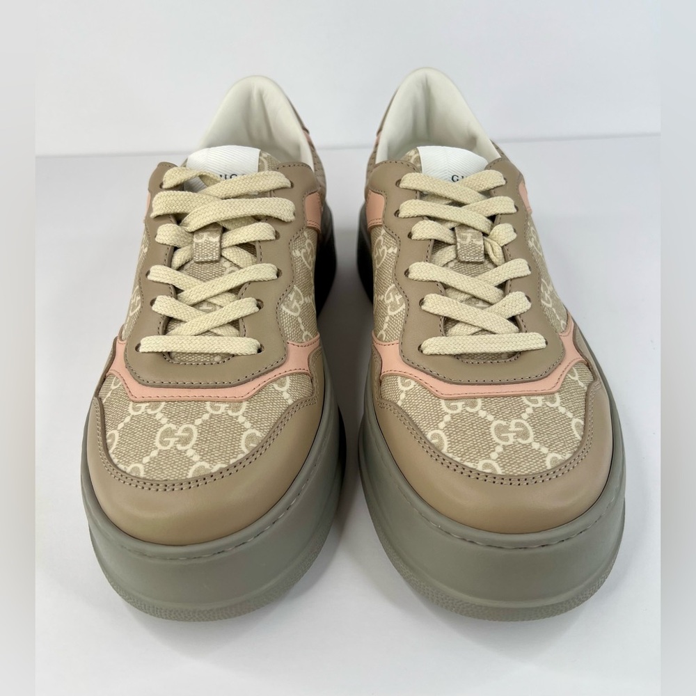 Gucci GG Supreme Canvas Leather Women Chunky Platform Sneakers Size EU 40.5 - Picture 5 of 11